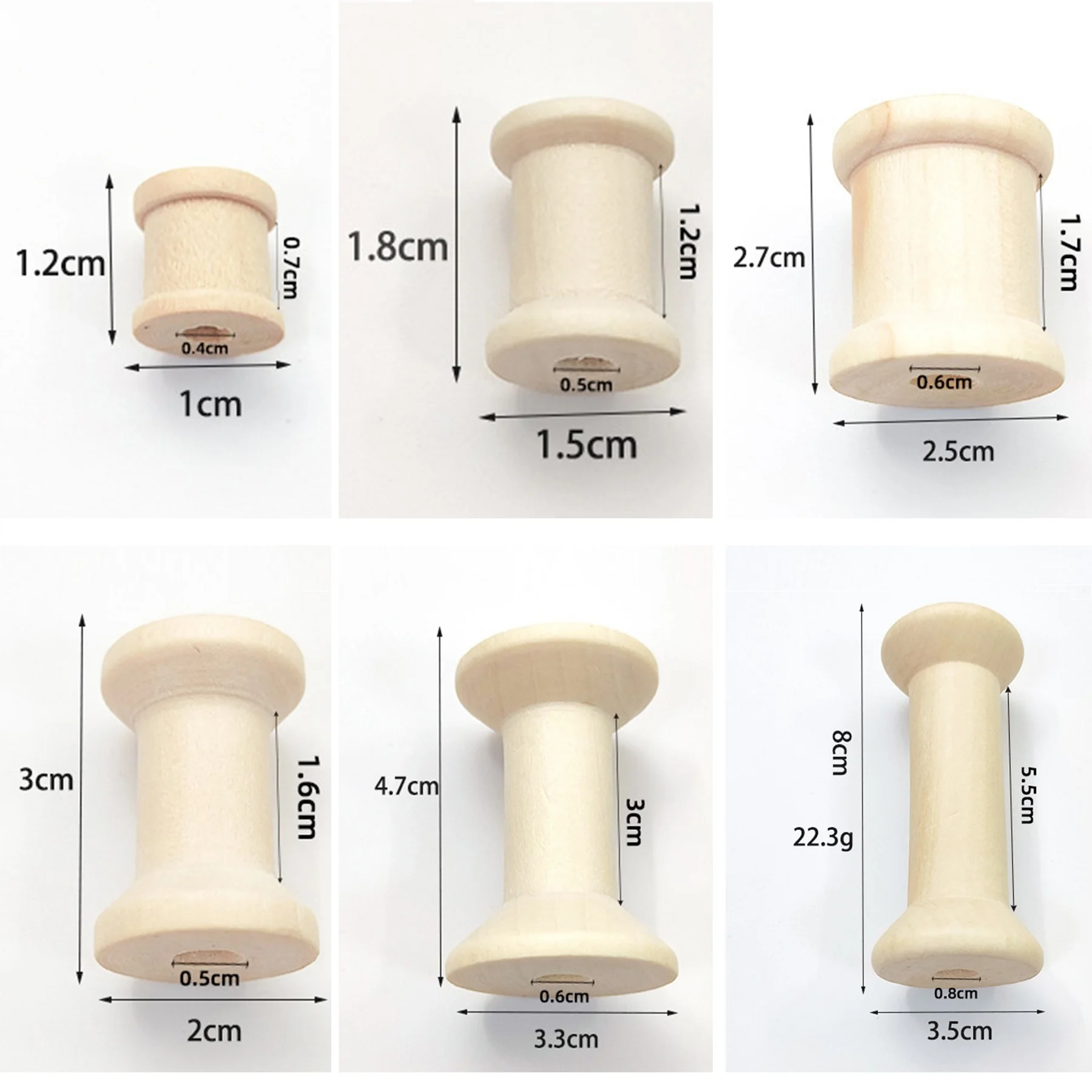 Organza Ribbon Spool - 10/5Pcs Mini bobine di legno bobine