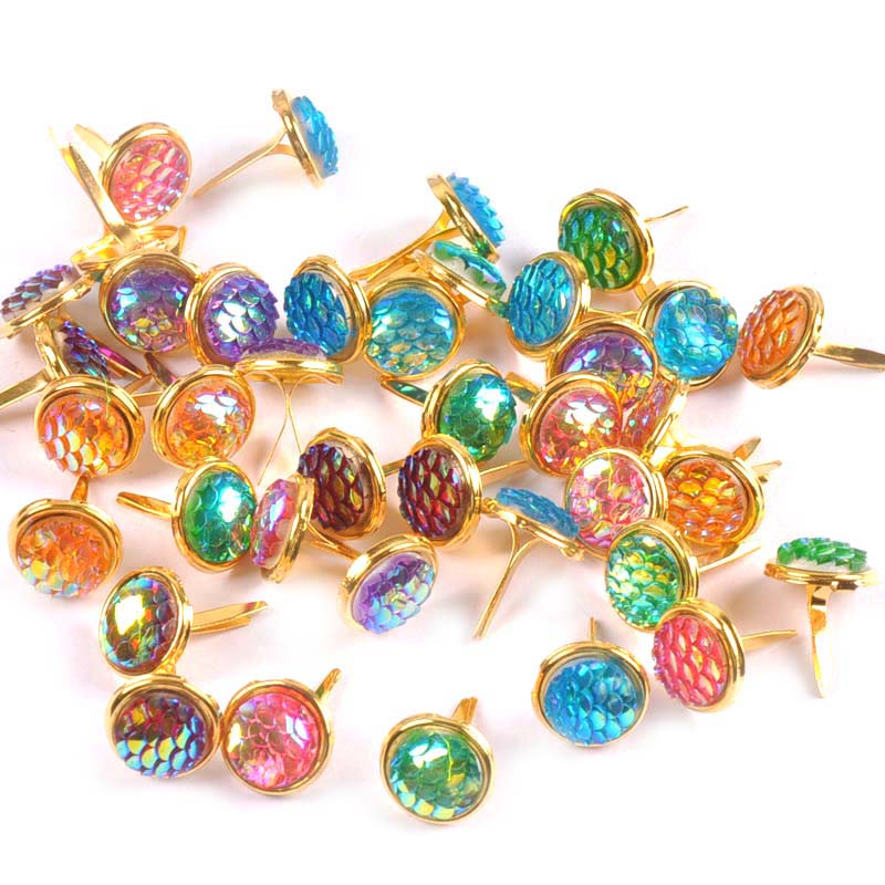 Embellishments For Scrapbooking - 13x13mm 20 Pz Mix Squama Pattern