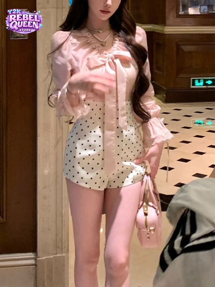 Elastic Lace Trim - Completo Coquette Coreano Elegante Due Pezzi
