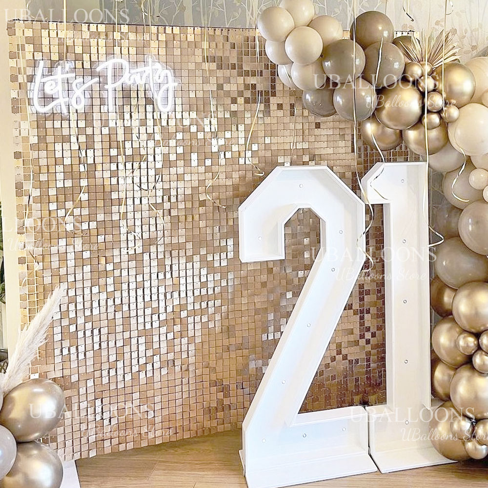 Sequin Fabric Panel - Pannelli di Paillettes Opache Beige e
