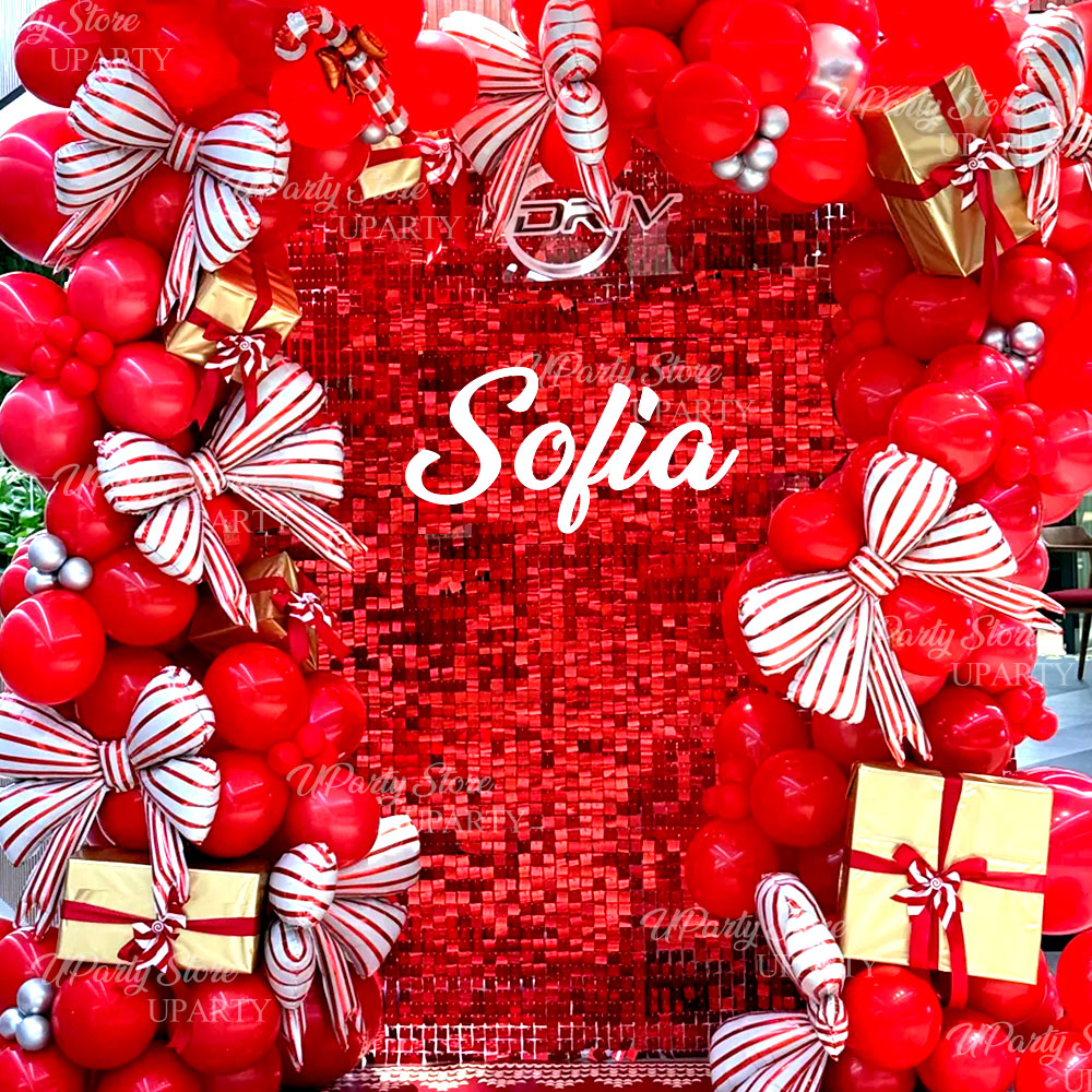 Sequin Fabric Panel - Pannelli per fondale da parete rosso