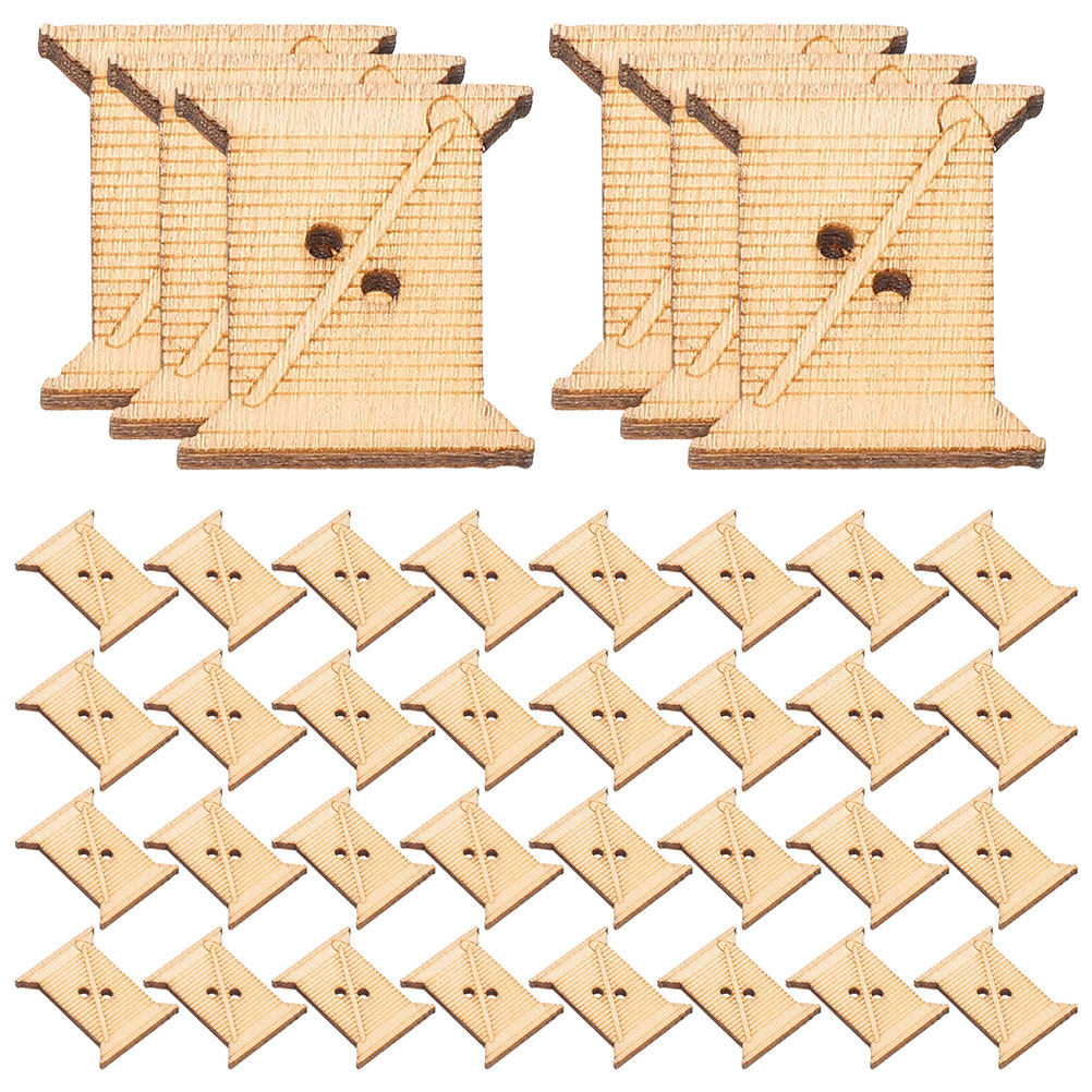 Embroidery Craft - 100 Pezzi Bobine in Legno per
