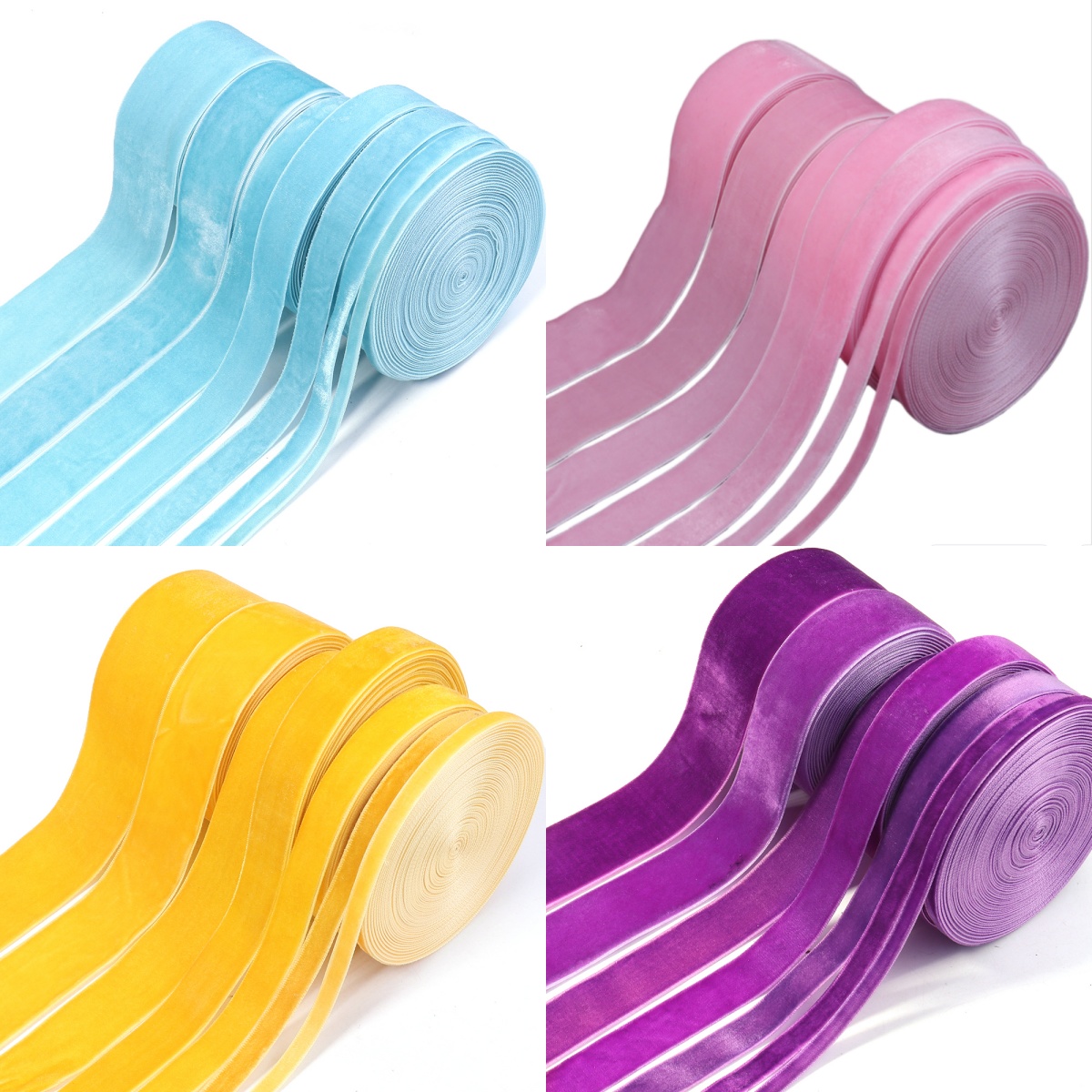 Velvet Ribbon Roll - 5-10 metri/rotolo Nastri di Velluto Blu