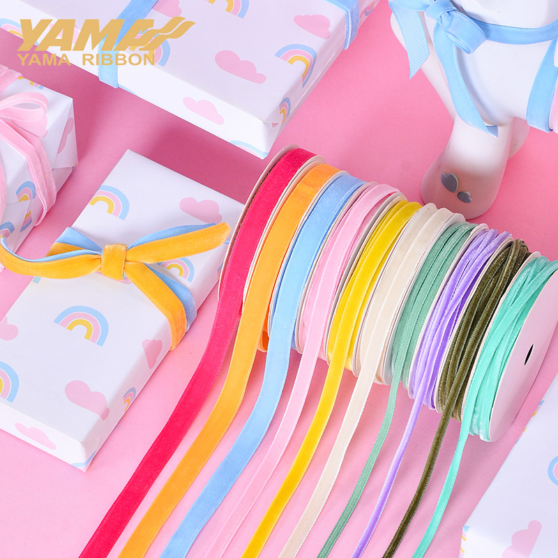 Velvet Ribbon Roll - YAMA-nastro di velluto monocromatico, artigianato di