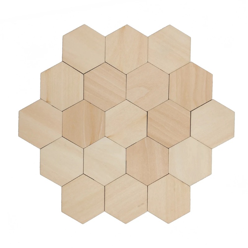 Craft Embellishment - 10-120mm Fette vuote esagonali in legno