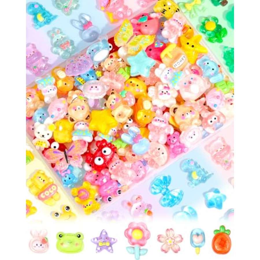 Easter Craft Embellishment Set - 100 Pezzi di Ciondoli Slime Carini,