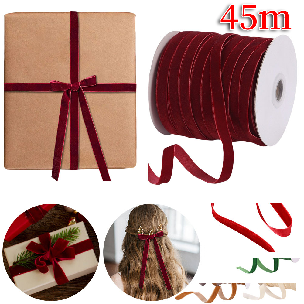 Velvet Ribbon Roll - Nastro decorativo in velluto con bobina,