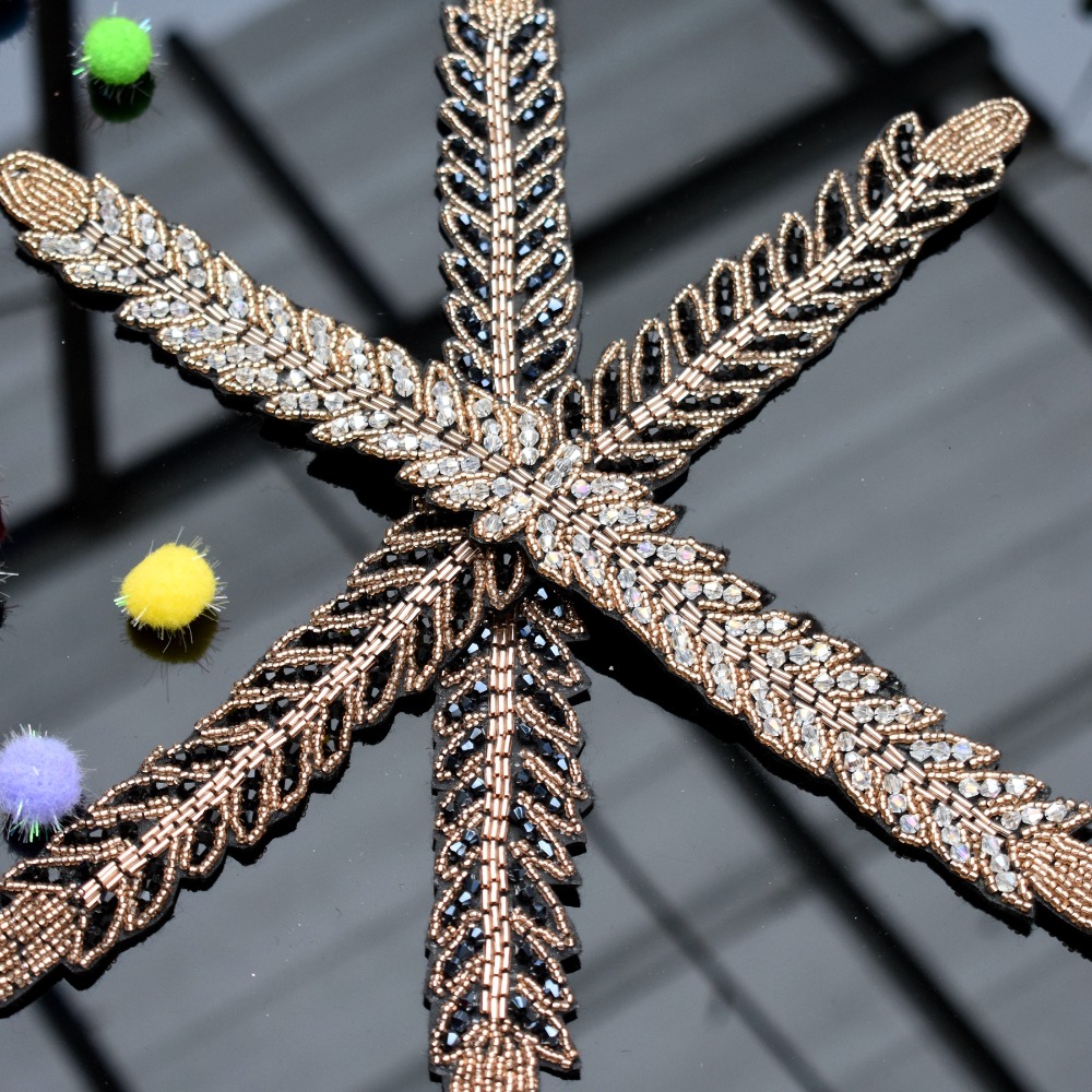 Lungo foglia foglie fatti a ma - Beaded Trim Fringe recensione e prezzo