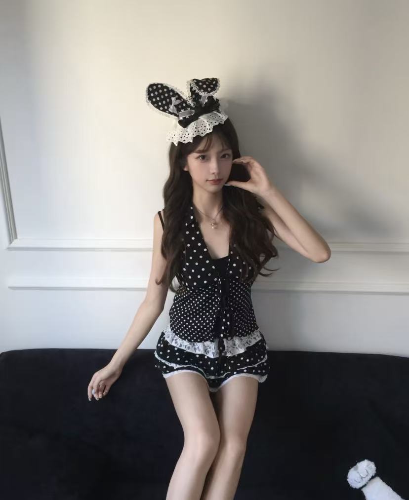 Completo vintage Y2K Coquette  - Elastic Lace Trim recensione e prezzo